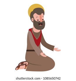 apostle of Jesus on knees praying character