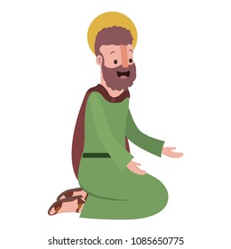 apostle of Jesus on knees praying character