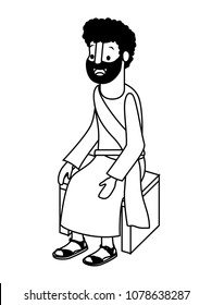 apostle of Jesus sitting on wooden chair