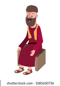 apostle of Jesus sitting on wooden chair