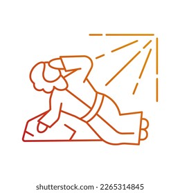 Apostle Saul conversion gradient linear vector icon. Saul become Jesus Christ follower. Getting converted to Christians. Thin line color symbol. Modern style pictogram. Vector isolated outline drawing