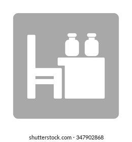 Apothecary Dataset vector icon. Style is flat rounded square button, white and silver colors, white background.