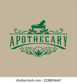 apothecary logo vector design illustration.eps
