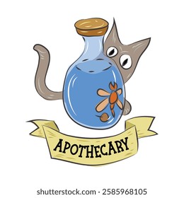 Apothecary Sign and Vector Illustration