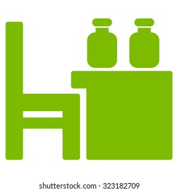 Apothecary Table vector icon. Style is flat symbol, eco green color, rounded angles, white background.