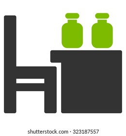 Apothecary Table vector icon. Style is bicolor flat symbol, eco green and gray colors, rounded angles, white background.