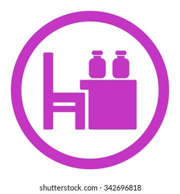 Apothecary Table vector icon. Style is flat rounded symbol, violet color, rounded angles, white background.