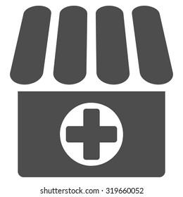 Apothecary vector icon. Style is flat symbol, gray color, rounded angles, white background.