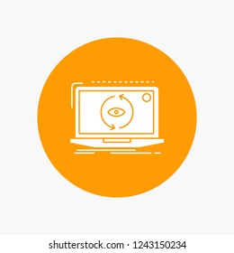 App, application, new, software, update White Glyph Icon in Circle. Vector Button illustration