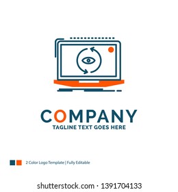 App, application, new, software, update Logo Design. Blue and Orange Brand Name Design. Place for Tagline. Business Logo template.