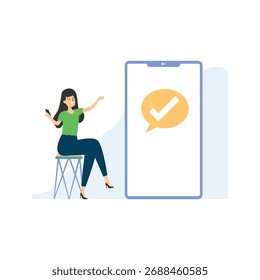 Ilustração de vetor de aprovação de aplicativo Que pode facilmente editar ou modificar
