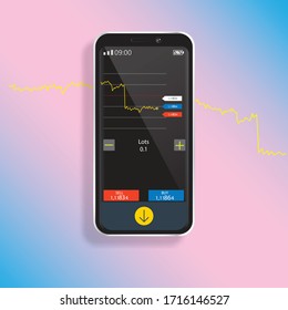 app background smartphon technology business concept Stock investment graphs using modern technology system apps