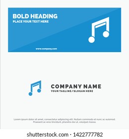 App, Basic, Design, Mobile, Music SOlid Icon Website Banner and Business Logo Template