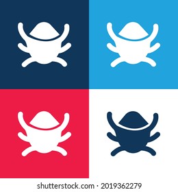 App Bug blue and red four color minimal icon set