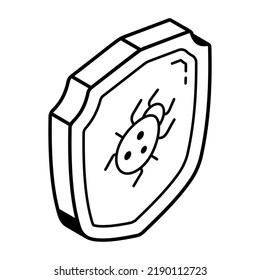 An app bug isometric line icon
