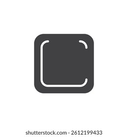 App button vector icon. filled flat sign for mobile concept and web design. A square with rounded edges glyph icon. Symbol, logo illustration. Vector graphics