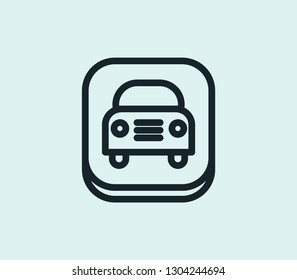 App car icon line isolated on clean background. App car icon concept drawing icon line in modern style. Vector illustration for your web mobile logo app UI design.
