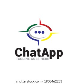 App chat talk bubble logo icon vector template.