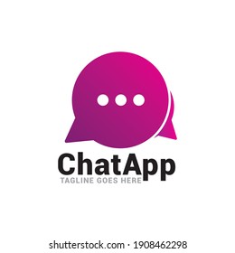 App Chat Talk Bubble Logo Icon Vector Template.