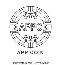 app coin APPC Cryptocurrency  icon outline