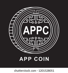 app coin Cryptocurrency  icon with black background