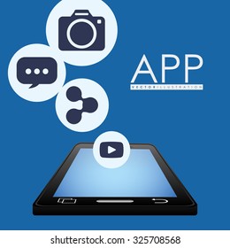 App concept with gadget icon design, vector illustration 10 eps graphic.