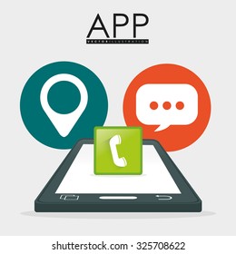 App concept with gadget icon design, vector illustration 10 eps graphic.