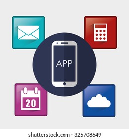 App concept with gadget icon design, vector illustration 10 eps graphic.