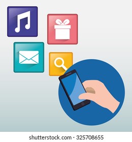 App concept with gadget icon design, vector illustration 10 eps graphic.