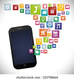 App concept with gadget icon design, vector illustration 10 eps graphic.