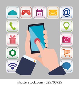 App concept with gadget icon design, vector illustration 10 eps graphic.