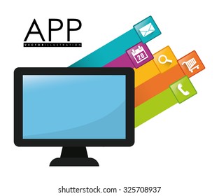 App concept with gadget icon design, vector illustration 10 eps graphic.