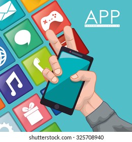 App concept with gadget icon design, vector illustration 10 eps graphic.