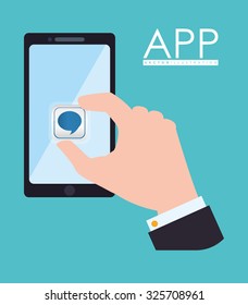 App concept with gadget icon design, vector illustration 10 eps graphic.