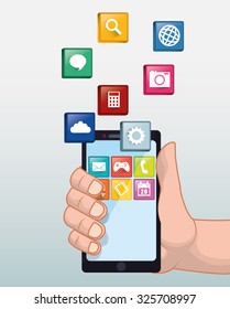 App concept with gadget icon design, vector illustration 10 eps graphic.