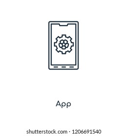 App concept line icon. Linear App concept outline symbol design. This simple element illustration can be used for web and mobile UI/UX.