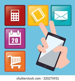 App concept and smartphone technology design, vector illustration 10 eps graphic.