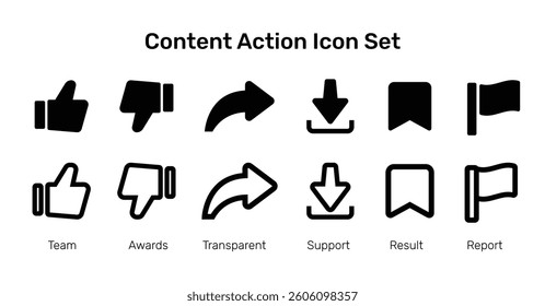 App Content Action Icon Set