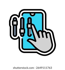vetor de ícone de cor controlada por aplicativo. sinal controlado por aplicativo. ilustração de símbolo isolado