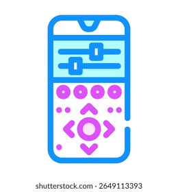 vetor de ícone de cor controlada por aplicativo. sinal controlado por aplicativo. ilustração de símbolo isolado