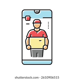 app courier delivery color icon vector. app courier delivery sign. isolated symbol illustration