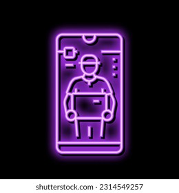 app courier delivery neon light sign vector. app courier delivery sign. isolated symbol illustration