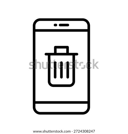 App Deletion Outline Icon Vector Illustration