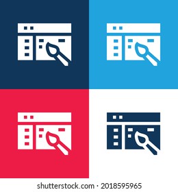 App Design blue and red four color minimal icon set