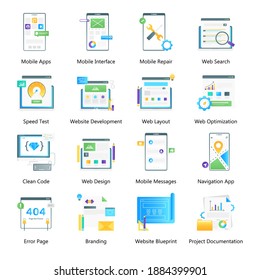 
Paquete de vectores de degradado de diseño de aplicaciones 