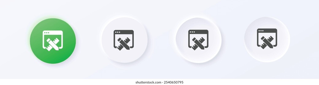 App design icon. Neumorphism round style button design vector