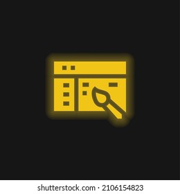 App Design yellow glowing neon icon