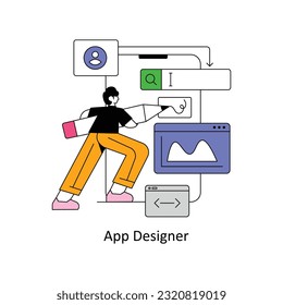 App Designer Flat Style Design Vector illustration. Stock illustration