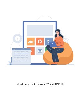 App Developer girl illustration concept	