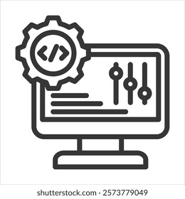 App Developer Outline Icon Vector Illustration